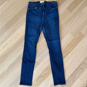 Frame Denim Ali High Rise Skinny Dark Blue Jeans